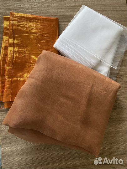 Ткань отрезы парча и капрон сетка