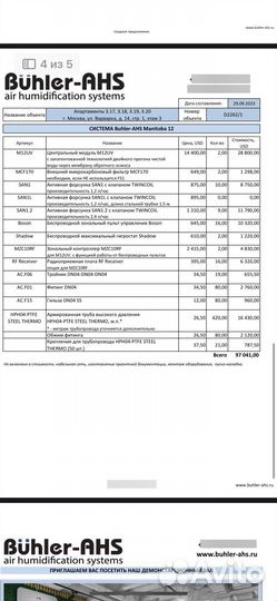 Buhler AHS комплект