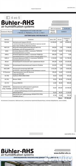 Buhler AHS комплект