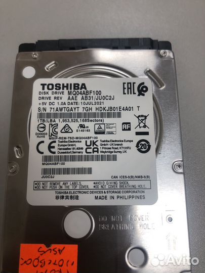 Жесткий диск 2.5 SATA 1Tb toshiba mq04abf100