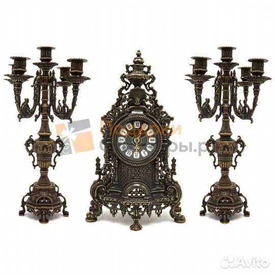 Часы каминные с канделябрами