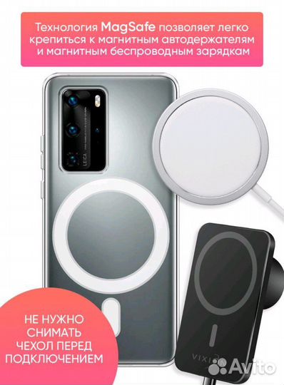 Чехол Huawei / хуавей P40 Pro MagSafe (прозрачный)