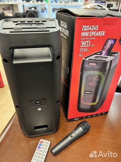 Колонка караоке ZQS 4245 мощный аккумулятор