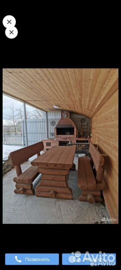 Стол со скамейками