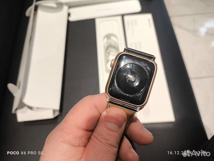 Apple watch se 44mm полный комплект, кожан ремень