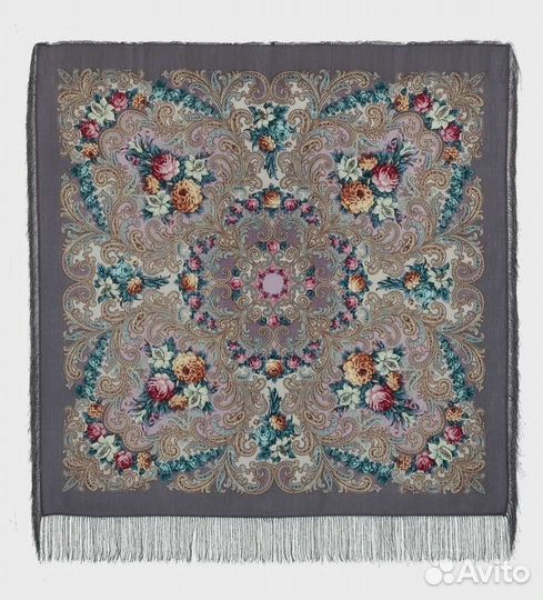 Павловопосадский платок 125*125см шерсть новый