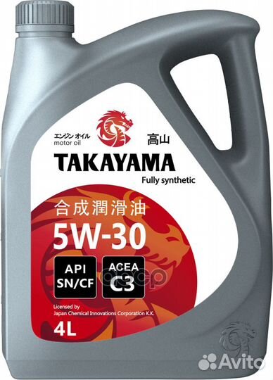Takayama 5W30 SN/GF C3 Масло моторное синт. (4L