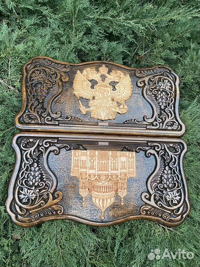 Нарды Герб России РФ дерево ручная работа