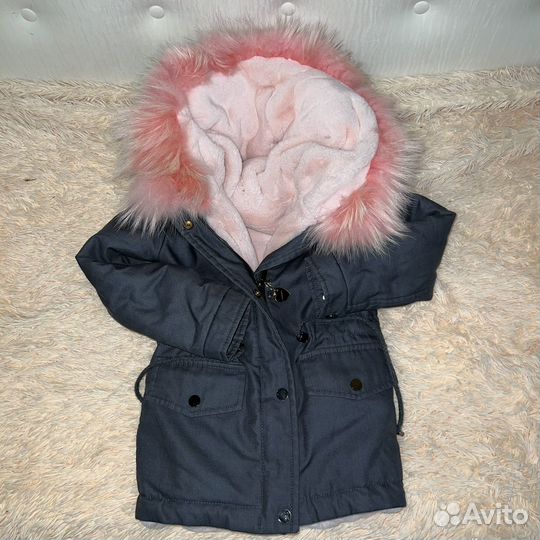 Парка для девочки с натуральным мехом