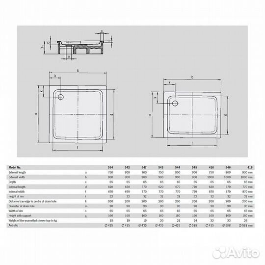 Поддон Kaldewei duschplan Mod 542-1 800x800mm alpi