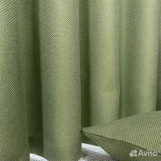 Шторы рогожка Орфей лайм новые на окна пошив