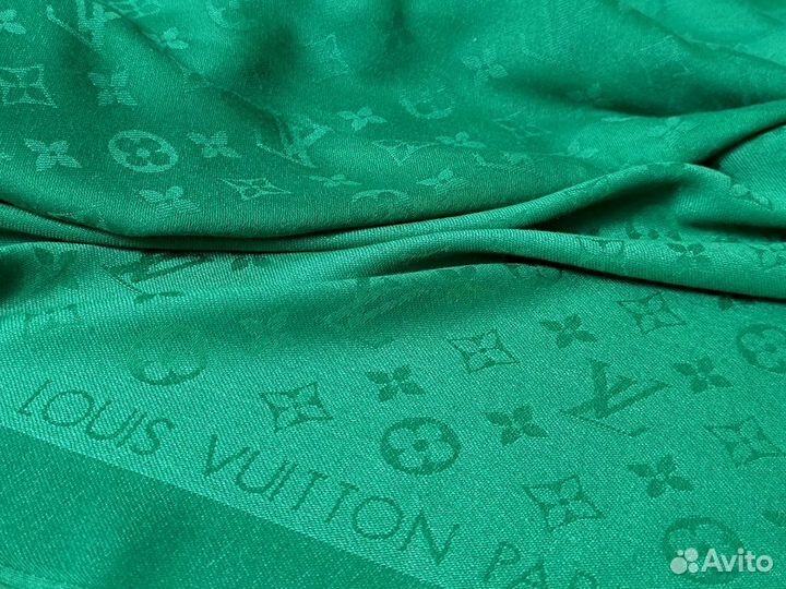 Платок Шаль Louis Vuitton Изумрудный Кашемир Новый