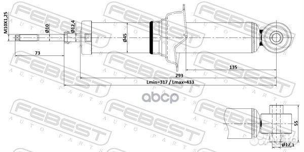 Амортизатор газовый зад 04110008R Febest