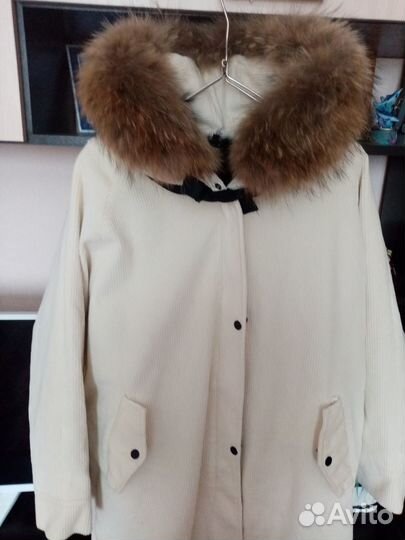 Парка женская с натуральным мехом зимняя 48 50