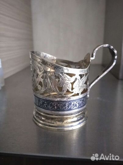 Подстаканник кубачи серебро