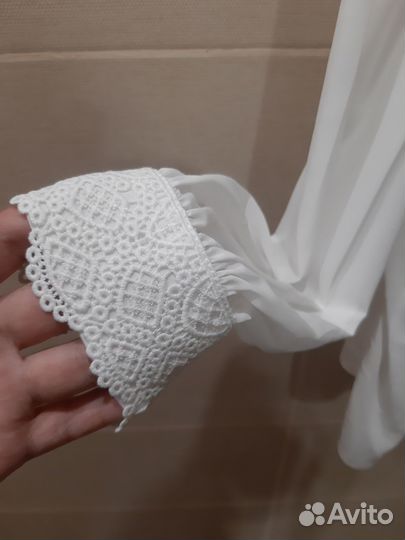 Блузка белая школьная на девочку 140