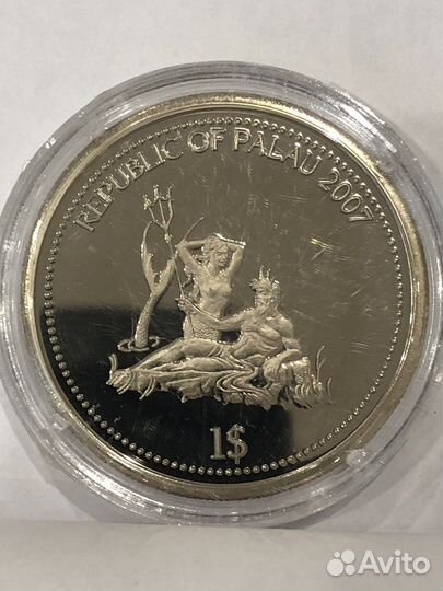 Монета Палау - рыба хирург
