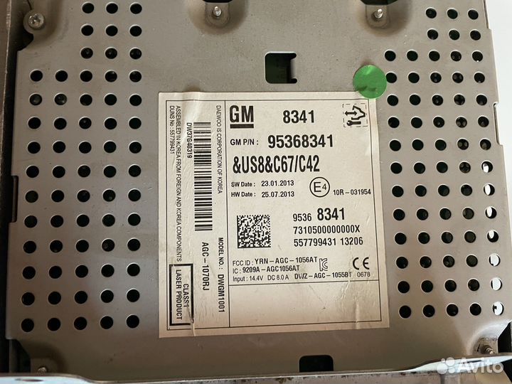 Автомагнитола штатная Chevrolet Cruze