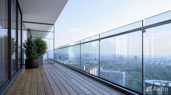 Лестничное ограждение из стекла