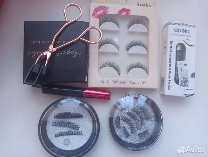 Ресницы магнитные и клеевые. Набор косметики