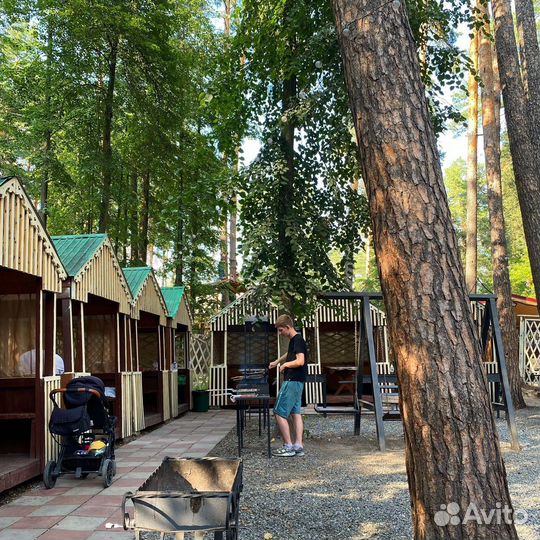 Аренда беседки с мангалом до 6 чел в лесу Лебяжье