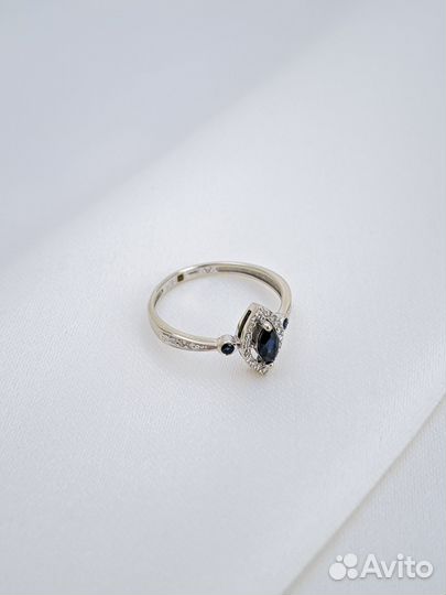 Кольцо из белого золота 17,5/ 1,96г/ 585 с бриллиа