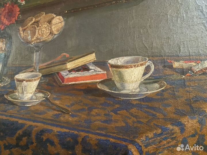 Картина маслом на холсте натюрморт 20 век