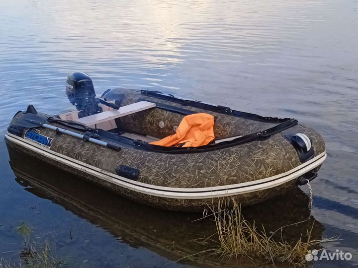 Лодка пвх мотор гладиатор 9.8, прицеп