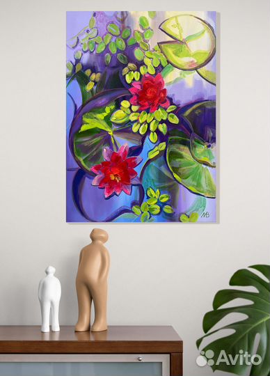 Картина маслом с цветами 50*70 см