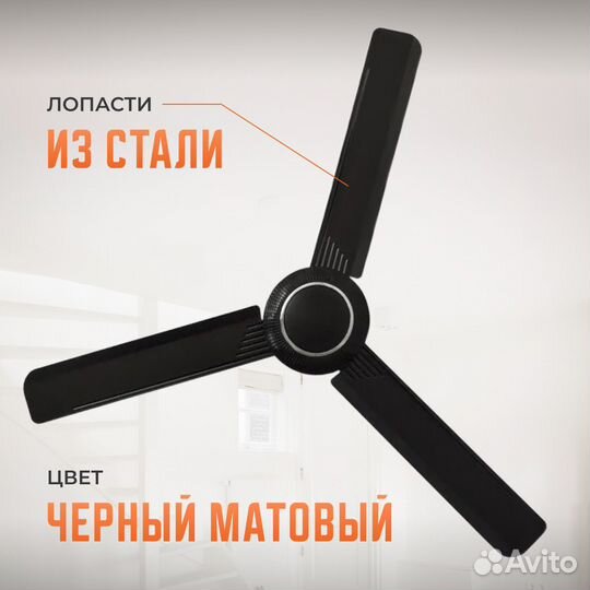 Потолочный вентилятор черный