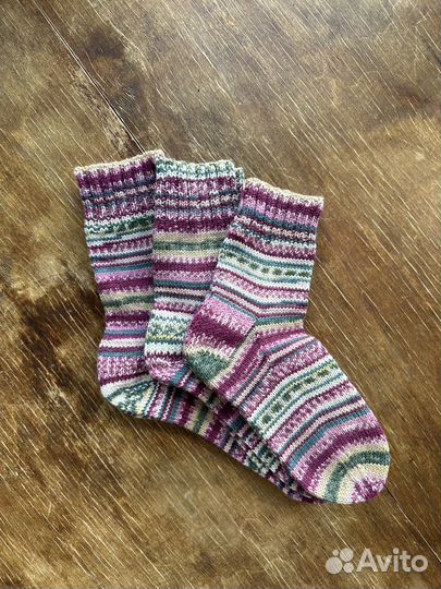 Носки ручной вязки шерстяные