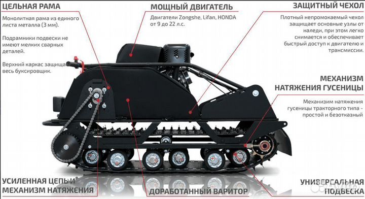 Мотобуксировщик норка 500 standart 15 л.с