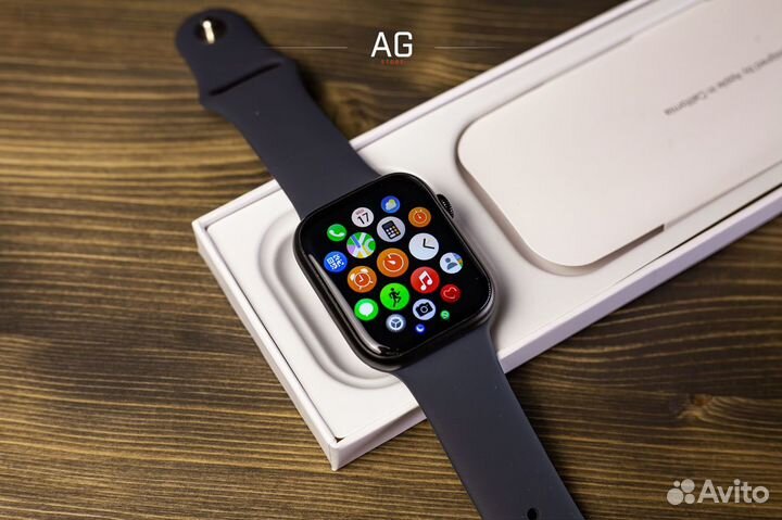 Apple watch 9 45mm с яблоком при включении