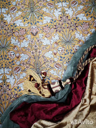 Ткань гобелен в стиле У. Морриса 