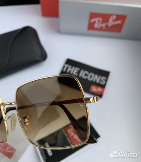 Очки ray ban square коричневые