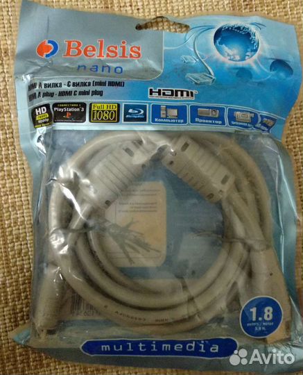Кабель hdmi-mini hdmi, 1,8 м, belsis, BW1454