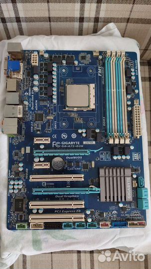 Материнская плата Gigabyte GA-A75-D3H + процессор