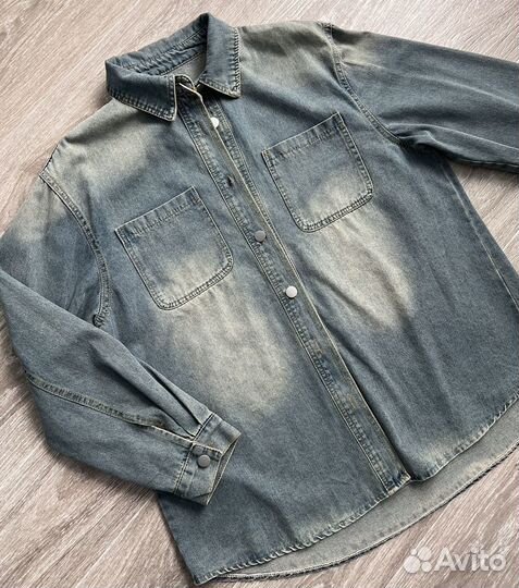 Рубашка экокожа с бахромой Zara