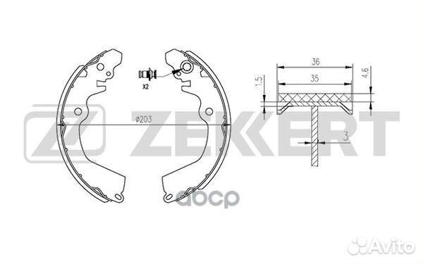 Колодки торм. бараб. задн. Mitsubishi Carisma 9
