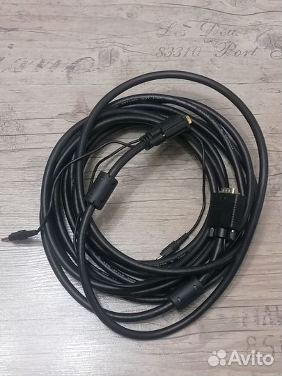 Кабель DVI VGA, 6м, с аудио