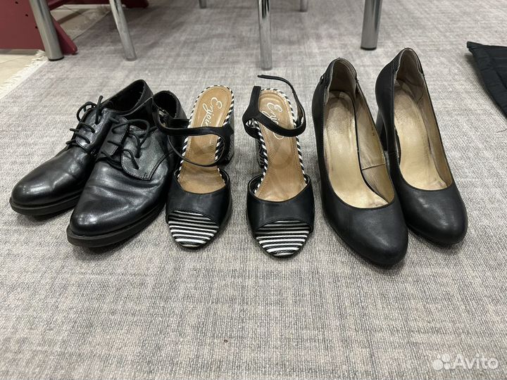 3 пары женской обуви 38,5-39 размер