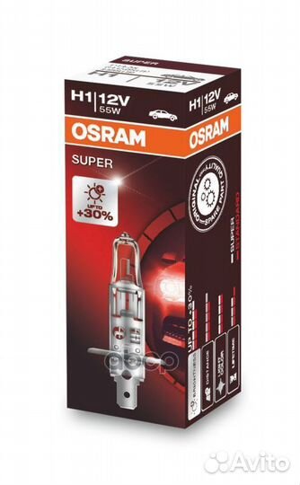 Лампа osram H1 12V 55W(+30яркости) 64150SUP Osram