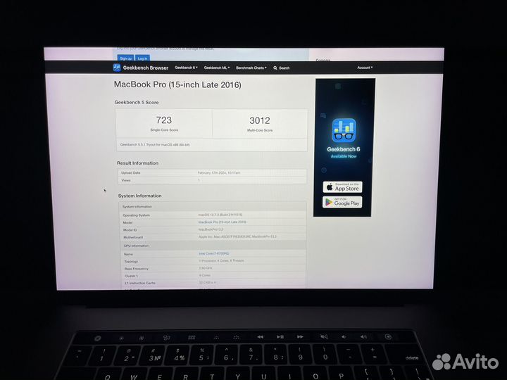 Macbook Pro 15 i7/16/1Tb late 2016