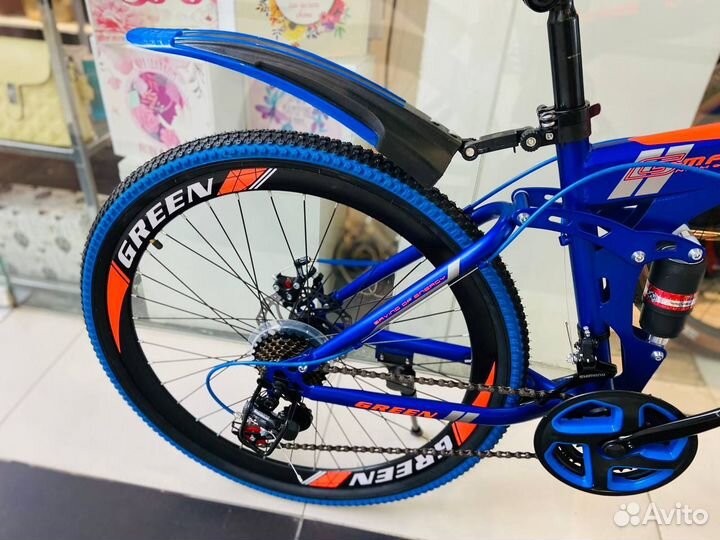 Велосипед новый складной синий 26