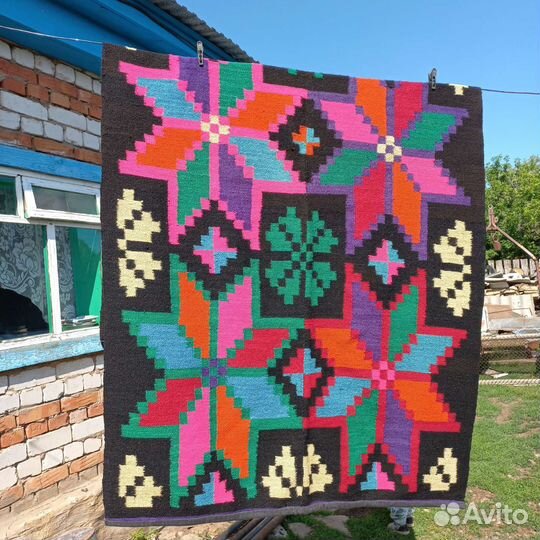 Ковер шерстяной новый самотканный ручной работы