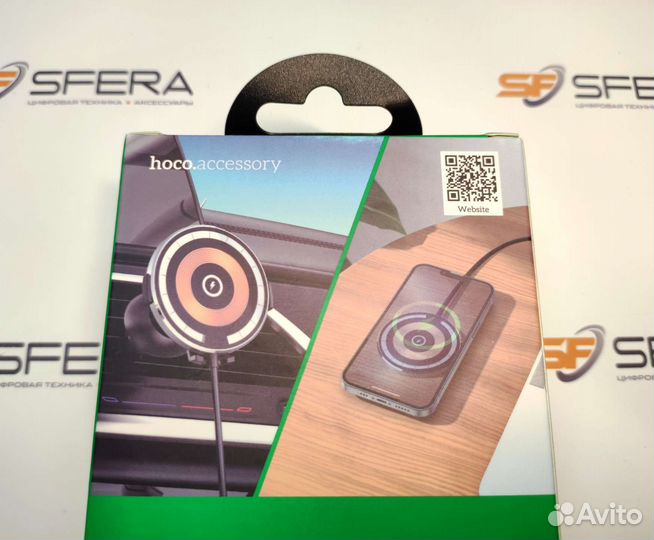 Магнитная зарядка-держатель hoco cw42 для iPhone