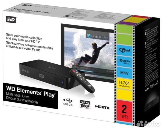 Медиаплеер Western Digital WD Elements Play 2Tb