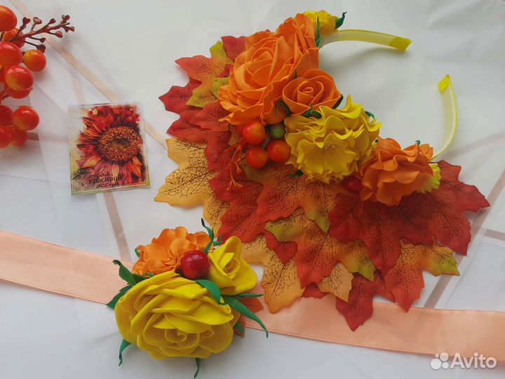 Ободок и повязка на руку для Ольги