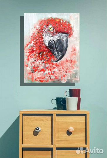 Картина маслом Попугай