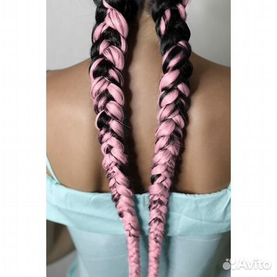 Zumba Канекалон, гофрированный, 60 см, нежно-розов